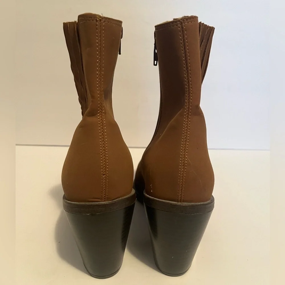 Vizzano Brazillian Footwear Pointed Toe Suede Chunky Heel Western Ankle Boots